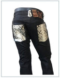 Jeans-python-snakeskin-trimmed