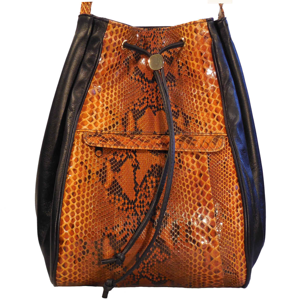 Mistique Python Pattern Handbag Python Snake Skin Handbag|Genuine Python Snakeskin Drawstring Handbag ...