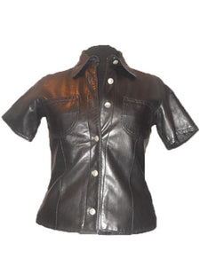 Leather-shirt-womens